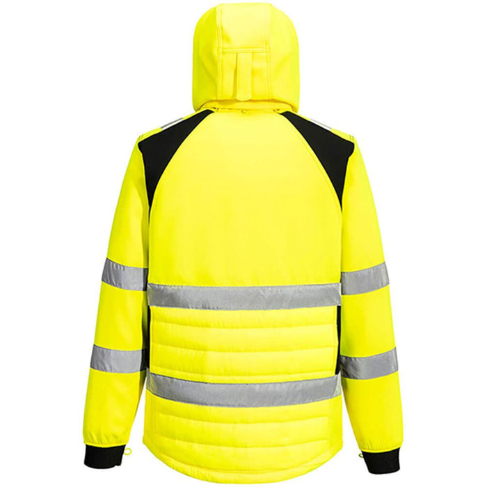Portwest CD863 WX2 Yellow Eco Friendly Hybrid Padded Hi Vis Baffle Jacket