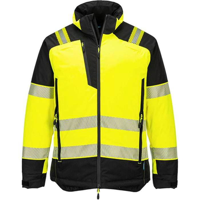 Portwest T160 PW3 Yellow Waterproof Padded Hi Vis Winter Jacket