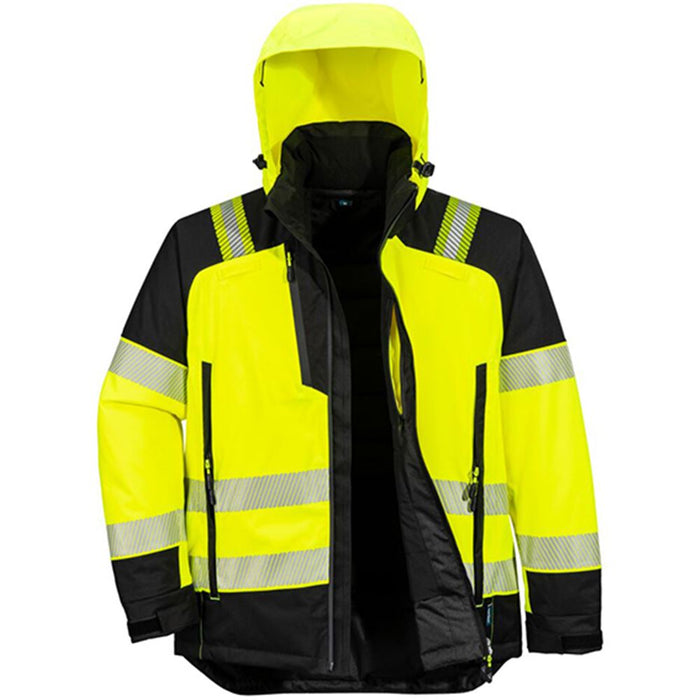 Portwest T160 PW3 Yellow Waterproof Padded Hi Vis Winter Jacket