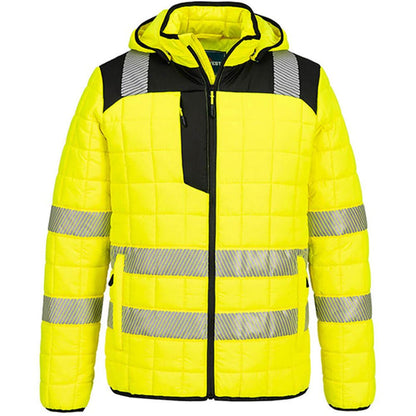 Portwest T165 PW3 Yellow Padded Lined Hi Vis Baffle Jacket