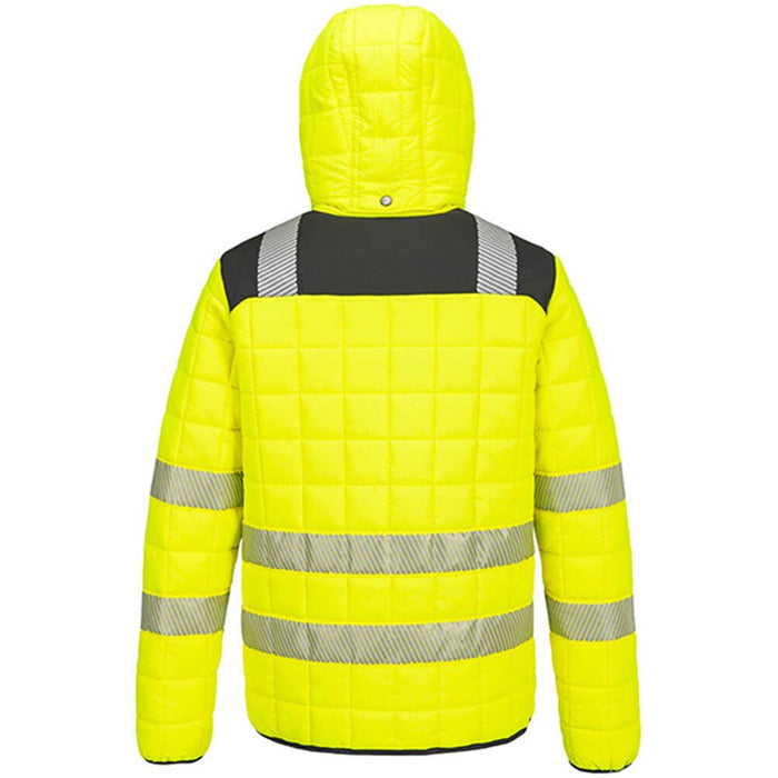 Portwest T165 PW3 Yellow Padded Lined Hi Vis Baffle Jacket