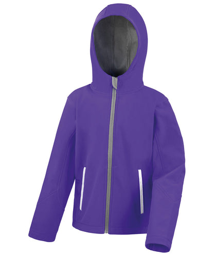 R224J Core Junior Tx Performance Hooded Softshell Jacket