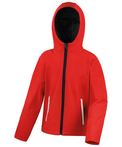 R224J Core Junior Tx Performance Hooded Softshell Jacket