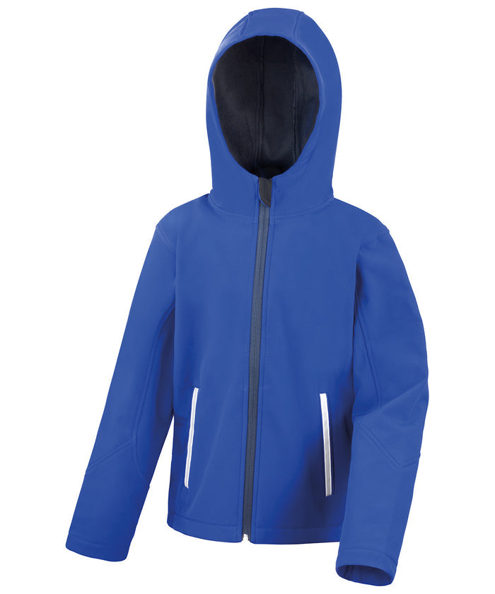R224J Core Junior Tx Performance Hooded Softshell Jacket