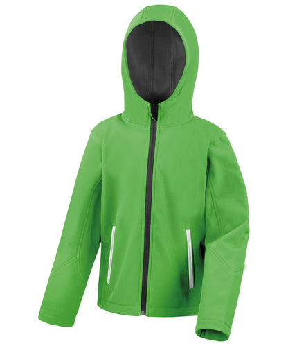 R224J Core Junior Tx Performance Hooded Softshell Jacket