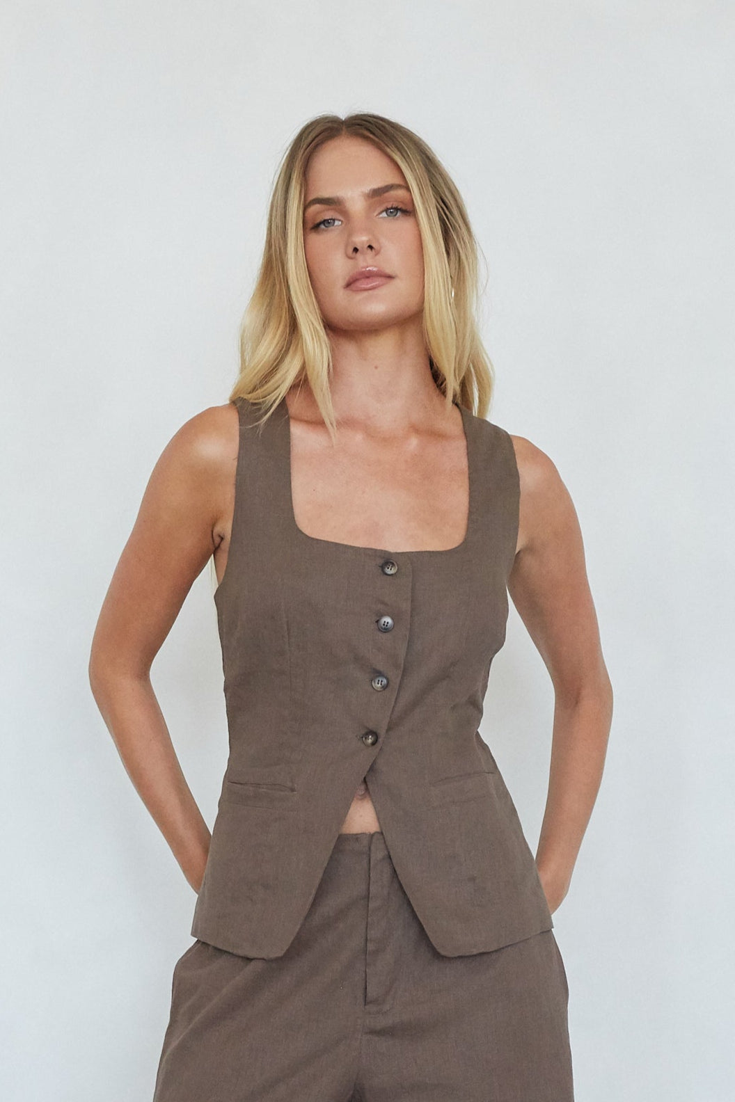 Rina Button Up Vest
