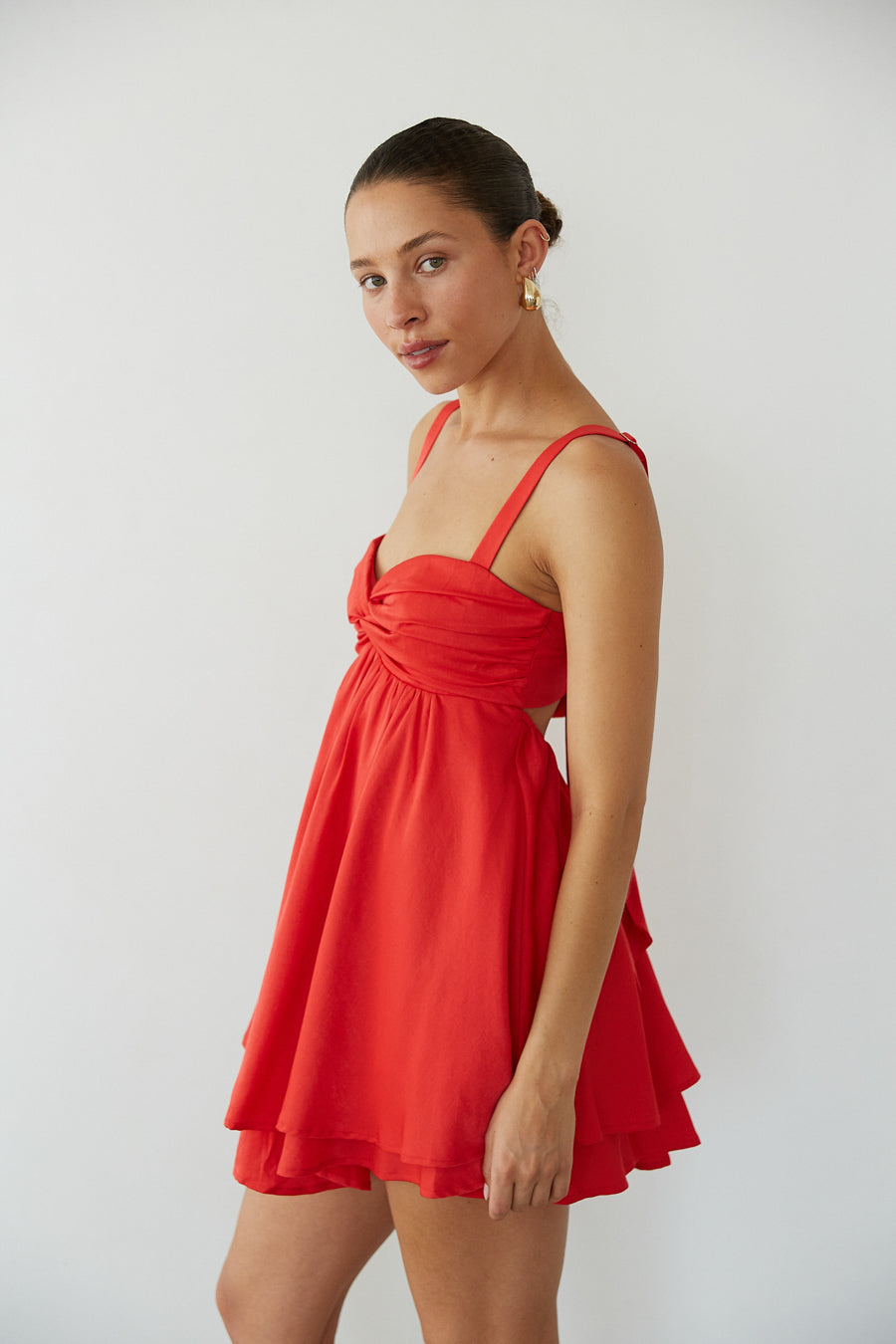 Suki Twist Babydoll Mini Dress