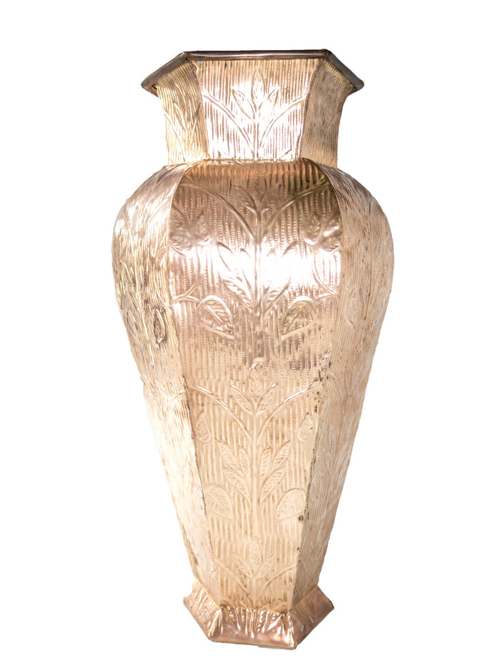 Vintage Brass Umbrella Holder Stand Or XL Vase Brass Bamboo Chinoiserie