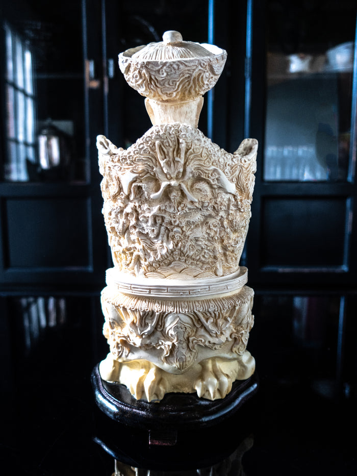 Vintage Emperor Statue Sculpture Chinoiserie Style
