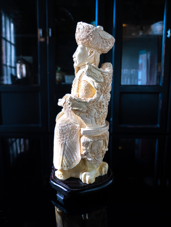 Vintage Emperor Statue Sculpture Chinoiserie Style