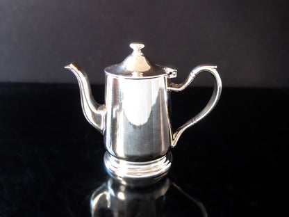 Vintage Hotel Silver Soldered Teapot 8 oz 1953 Victor Silver Co Hotel Military RR Silver