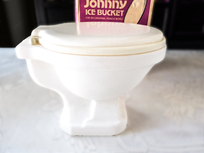 Vintage Johnny Ice Bucket Punch Bowl Toilet Ice Bucket IOB 1970s Humorous Gag Gift