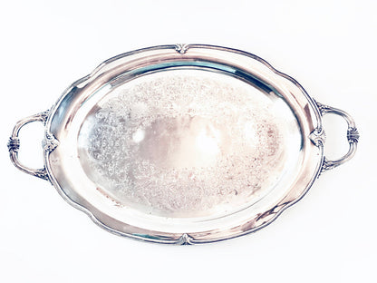 Vintage Ornate Silver Plate Serving Tray Moonbeam Rogers IS