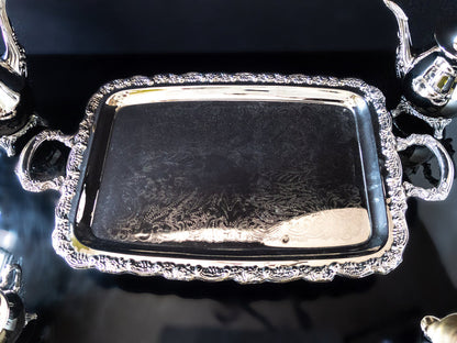 Vintage Silver Plate Tea Set Coffee Service With Footed Tray Great Cond Tea and Coffee Sets