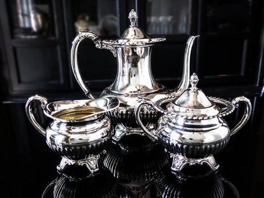 Vintage Silver Plate Tea Set Community Georgian Gadroon