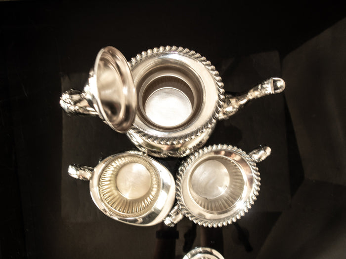 Vintage Silver Plate Tea Set Community Georgian Gadroon