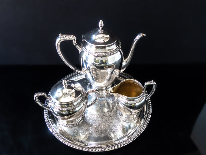 Vintage Silverplate Tea Set St. Regis With Bonus Tray Tea and Coffee Sets