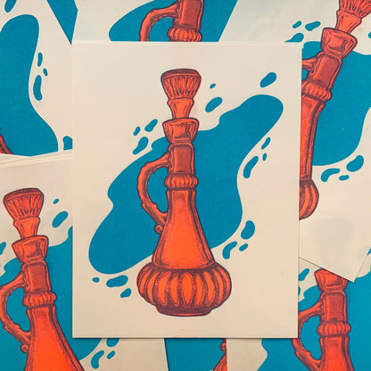 Whisky Bottle Riso Print